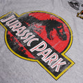 Sports Grey - Side - Jurassic Park Mens Distressed Logo Cotton T-Shirt
