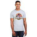 Sports Grey - Lifestyle - Jurassic Park Mens Distressed Logo Cotton T-Shirt