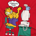 Red - Side - Garfield Mens Compute This T-Shirt