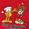 Red - Side - Garfield Mens Share The Season T-Shirt