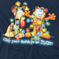 Navy - Side - Garfield Mens Bright Holidays T-Shirt