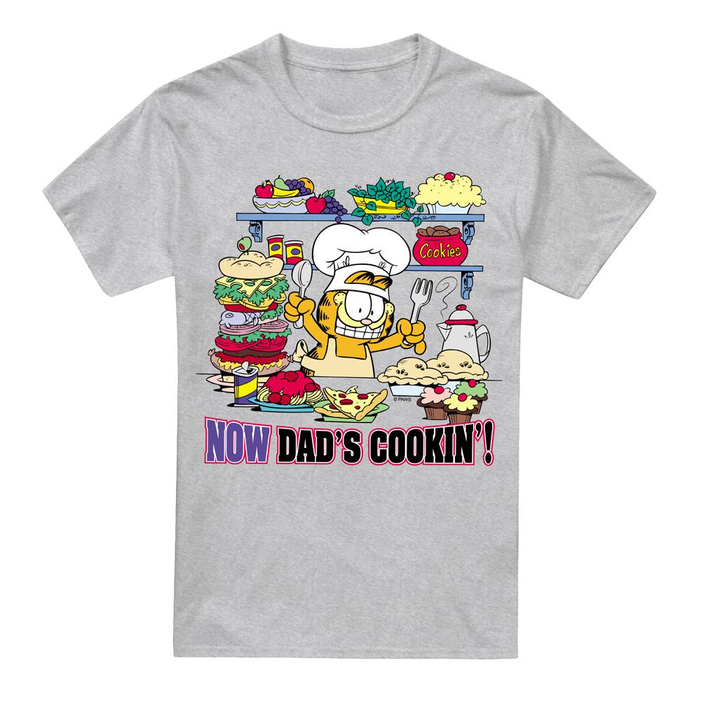 Sport Heather - Front - Garfield Mens Now Dad´s Cooking T-Shirt