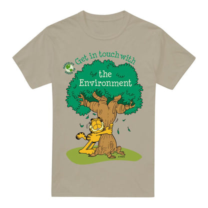 Sand - Front - Garfield Mens Get In Touch T-Shirt