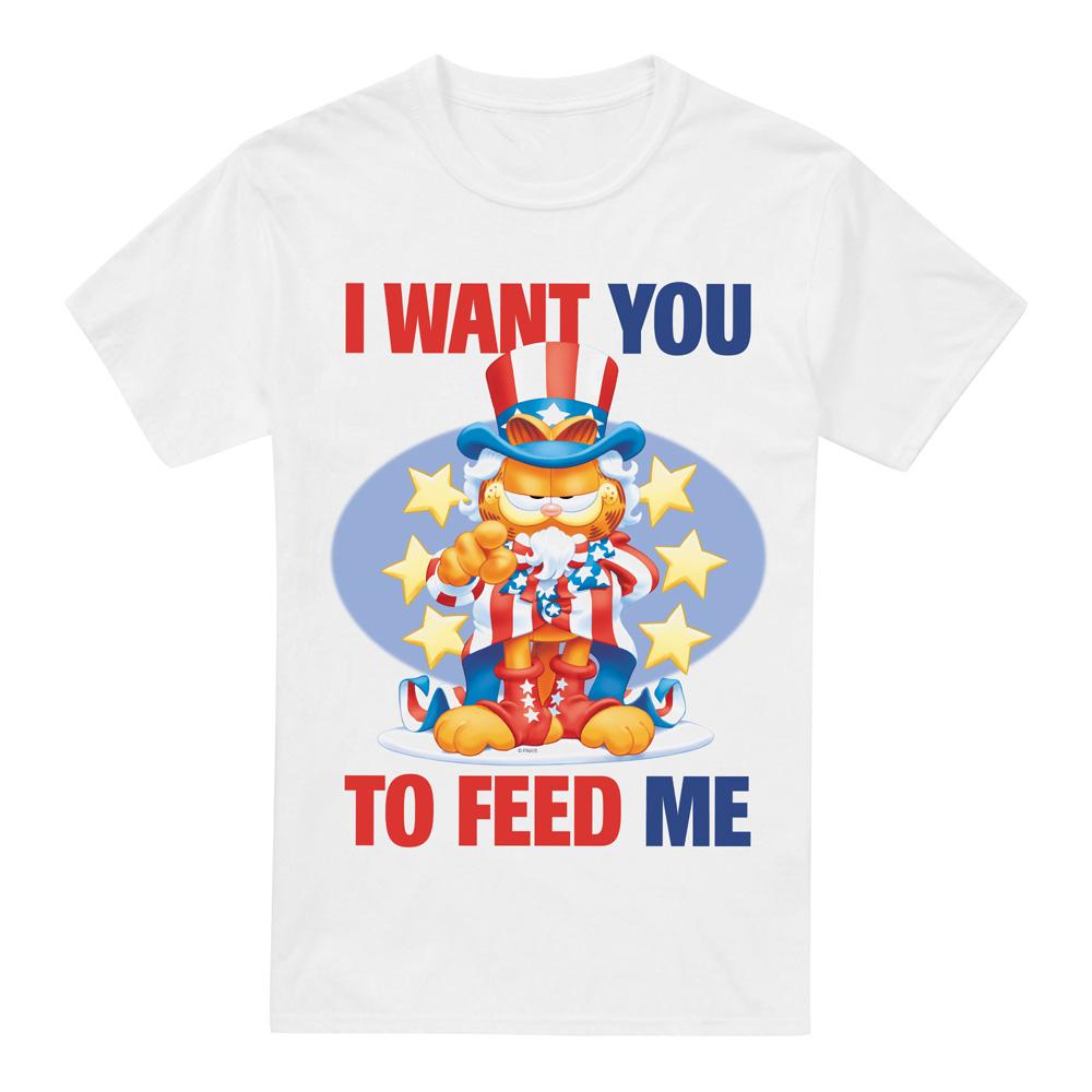 White - Front - Garfield Mens I Want You T-Shirt
