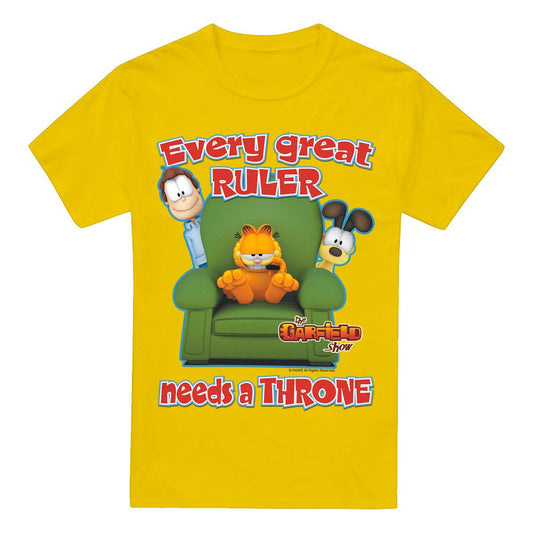 Yellow - Front - Garfield Mens Throne T-Shirt