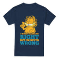 Navy - Front - Garfield Mens Never Wrong T-Shirt
