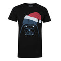 Black - Front - Star Wars Mens Vader Santa T-Shirt