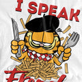 White - Side - Garfield Mens Speaking Love T-Shirt