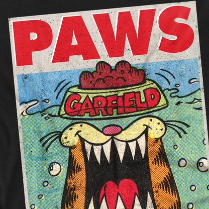 Black - Side - Garfield Mens Paws T-Shirt