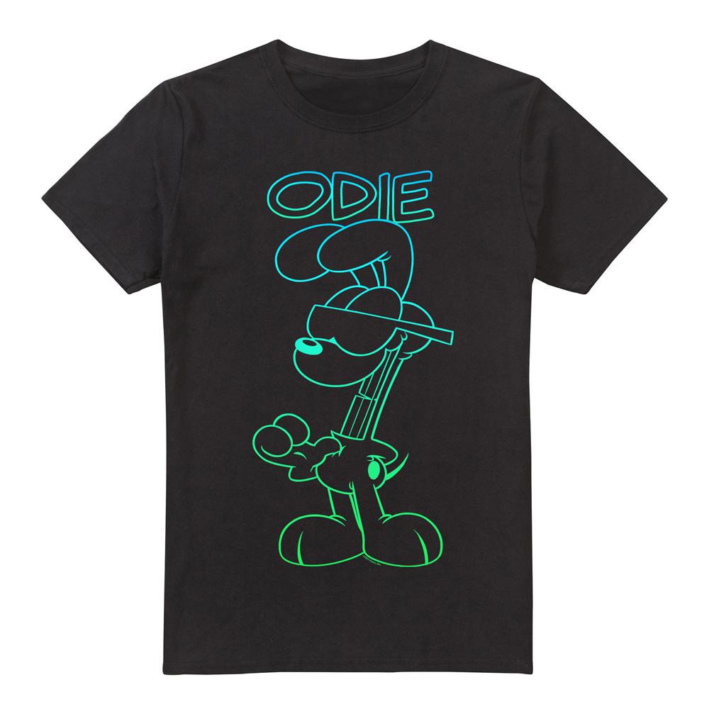 Black - Front - Garfield Mens Hotshot Odie T-Shirt