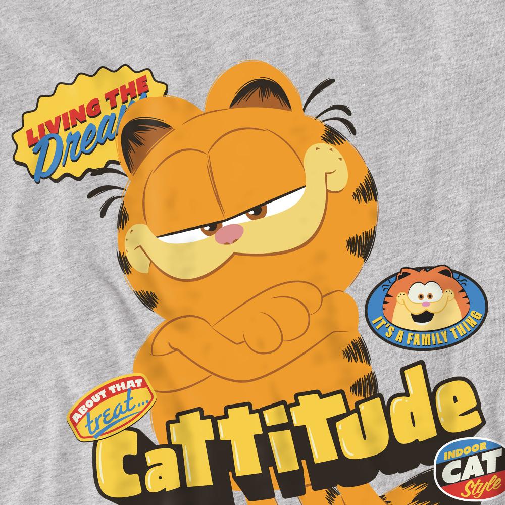 Sport Heather - Side - Garfield Movie Mens Cattitude T-Shirt