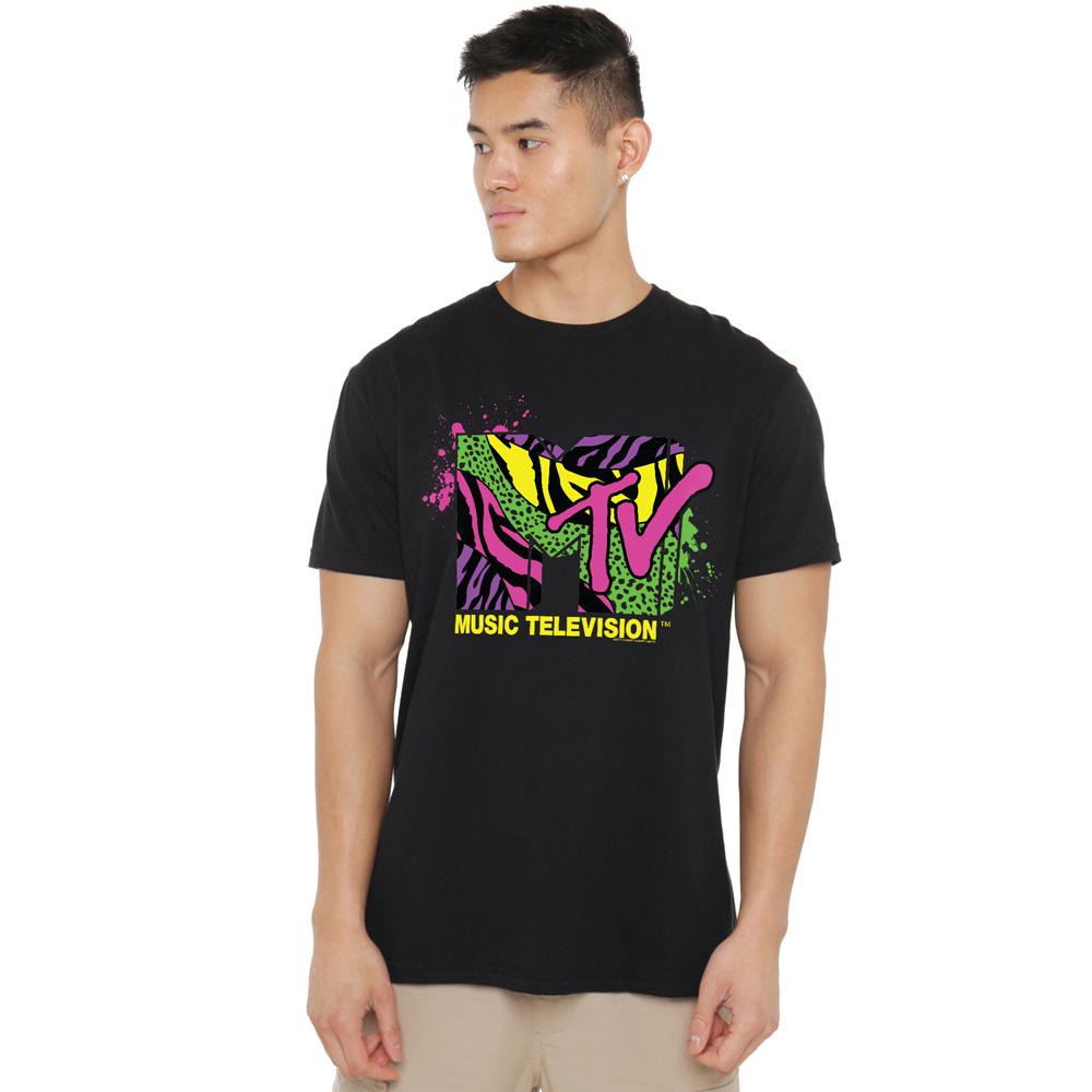 Black - Lifestyle - MTV Mens Animal Print Logo T-Shirt