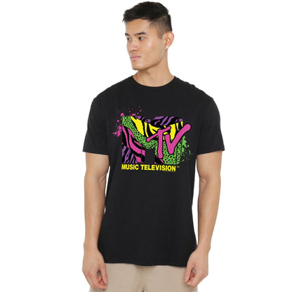 Black - Lifestyle - MTV Mens Animal Print Logo T-Shirt