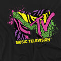 Black - Pack Shot - MTV Mens Animal Print Logo T-Shirt