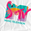 White - Pack Shot - MTV Mens Vibrant Flamingo Sunset T-Shirt
