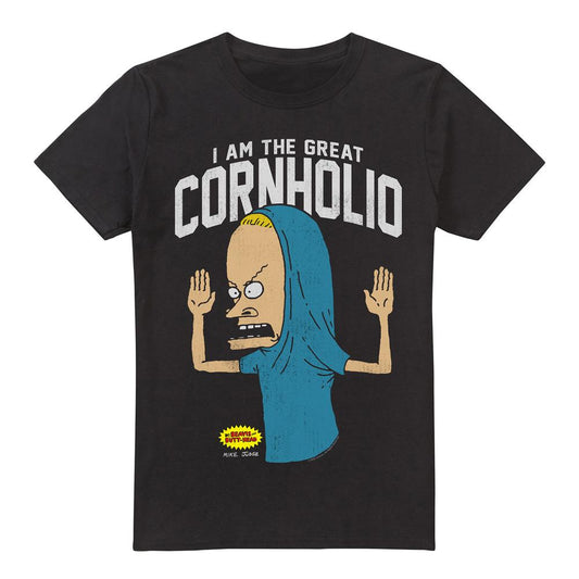 Black - Front - Beavis & Butthead Mens Cornholio T-Shirt