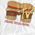 White - Pack Shot - MTV Mens Hamburger Logo T-Shirt