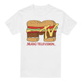 White - Front - MTV Mens Hamburger Logo T-Shirt