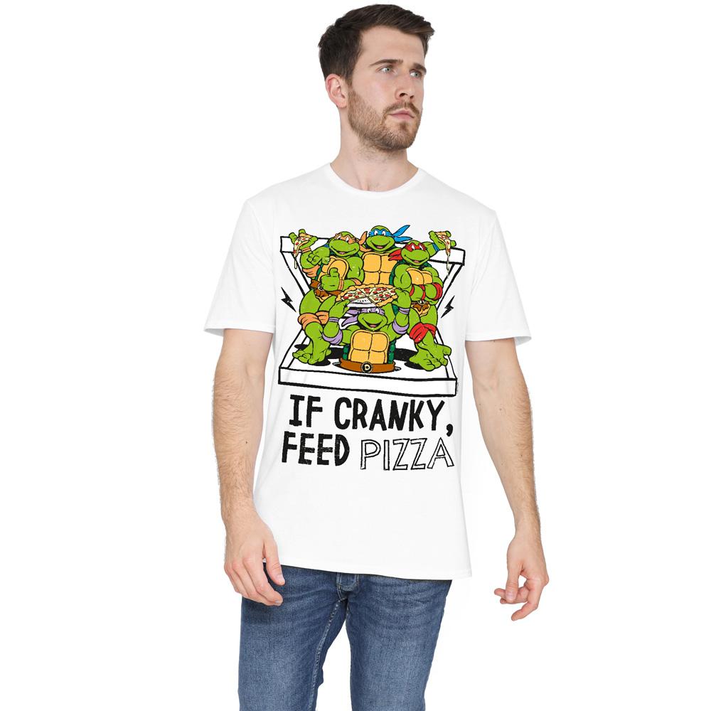 White - Lifestyle - Teenage Mutant Ninja Turtles Mens Cranky Pizza T-Shirt