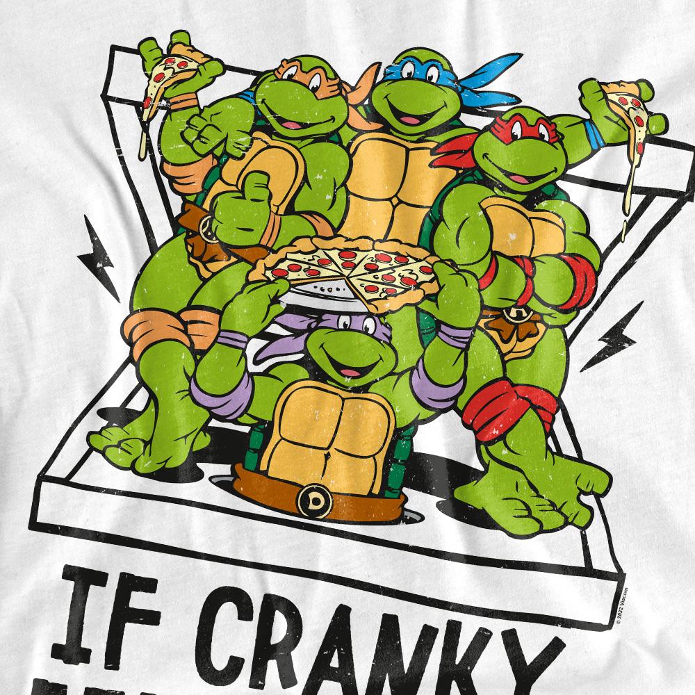 White - Side - Teenage Mutant Ninja Turtles Mens Cranky Pizza T-Shirt