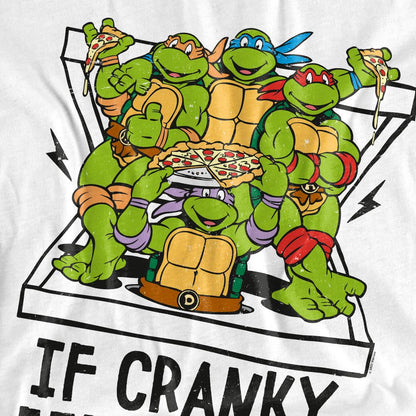 White - Side - Teenage Mutant Ninja Turtles Mens Cranky Pizza T-Shirt