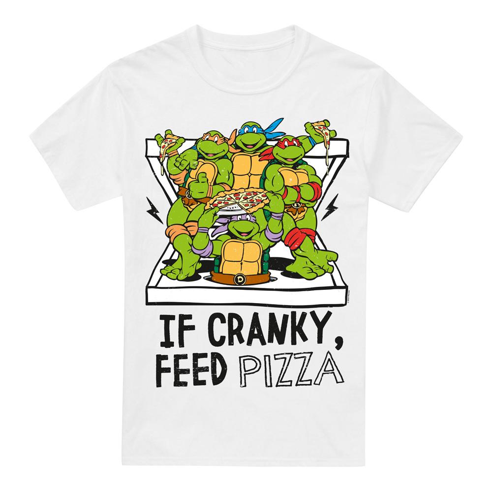White - Front - Teenage Mutant Ninja Turtles Mens Cranky Pizza T-Shirt
