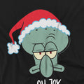 Black - Side - SpongeBob SquarePants Mens Joy Squidward Christmas T-Shirt