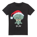 Black - Front - SpongeBob SquarePants Mens Joy Squidward Christmas T-Shirt