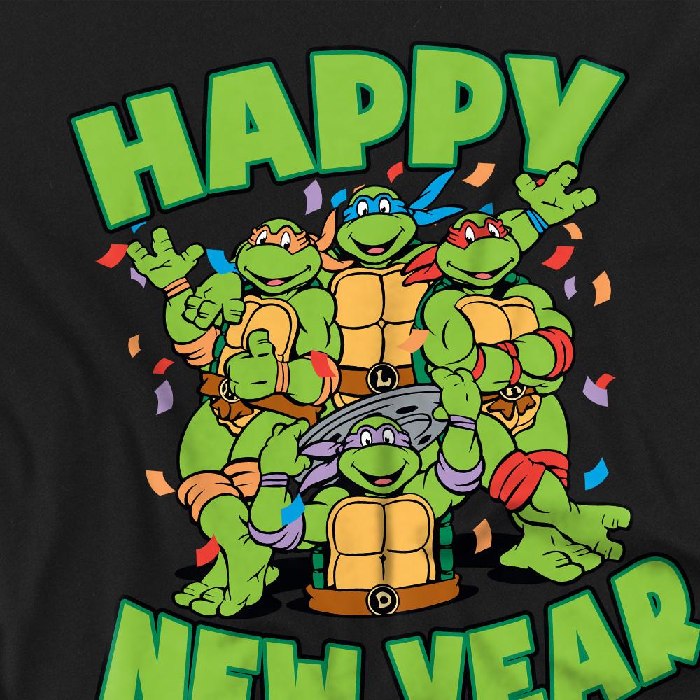 Black - Pack Shot - Teenage Mutant Ninja Turtles Mens Group New Year T-Shirt