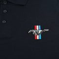 Navy - Side - Ford Mens Mustang Logo Polo Shirt