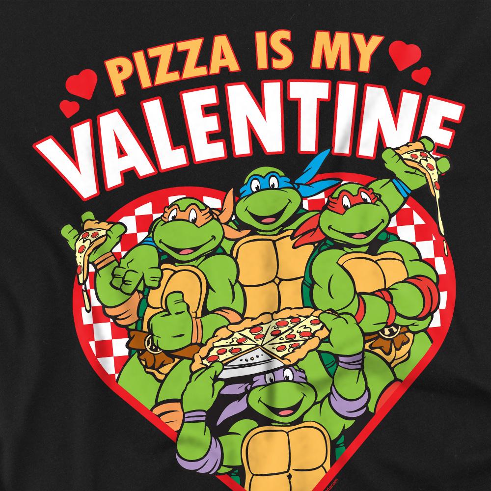 Black - Side - Teenage Mutant Ninja Turtles Mens Pizza Is My Valentine T-Shirt