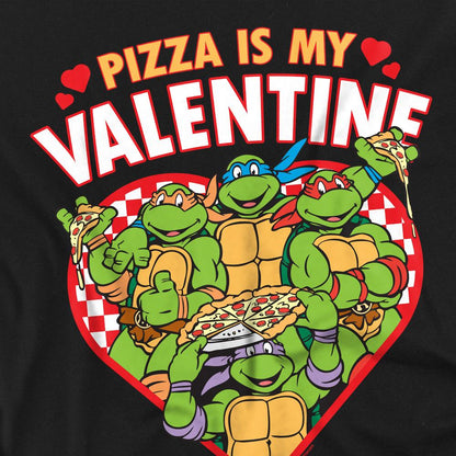 Black - Side - Teenage Mutant Ninja Turtles Mens Pizza Is My Valentine T-Shirt
