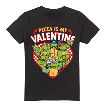 Black - Front - Teenage Mutant Ninja Turtles Mens Pizza Is My Valentine T-Shirt