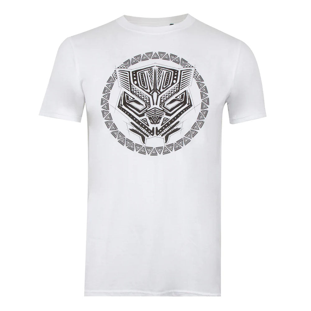White-Black - Front - Black Panther Mens Logo T-Shirt
