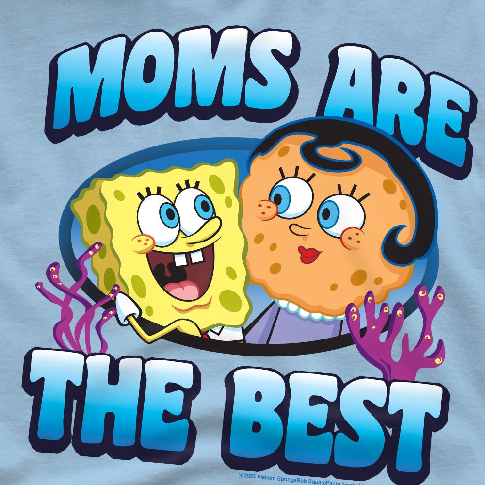 Light Blue - Side - SpongeBob SquarePants Mens Moms Are The Best Mothers Day T-Shirt