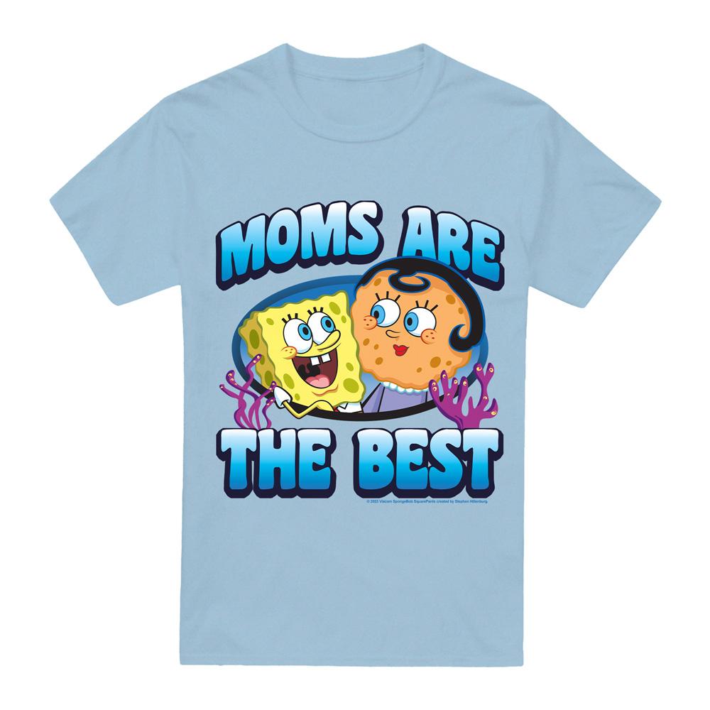 Light Blue - Front - SpongeBob SquarePants Mens Moms Are The Best Mothers Day T-Shirt
