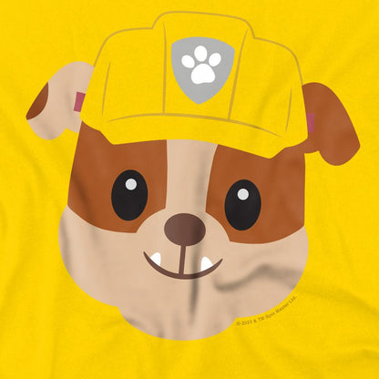 Yellow - Side - Paw Patrol Mens Rubble Emoji T-Shirt
