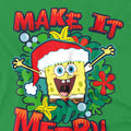 Kelly Green - Side - SpongeBob SquarePants Mens Make It Merry Christmas T-Shirt