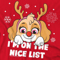 Red - Side - Paw Patrol Mens Nice Christmas Skye T-Shirt