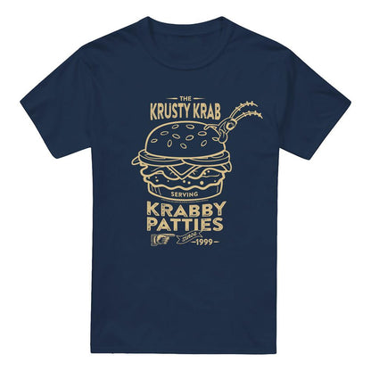 Navy - Front - SpongeBob SquarePants Mens The Krusty Krab Shock Mono T-Shirt