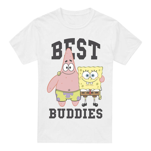 White - Front - SpongeBob SquarePants Mens Best Buddies Patrick Star T-Shirt