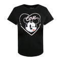 Black - Front - Disney Womens-Ladies Mickey Mouse Kiss T-Shirt