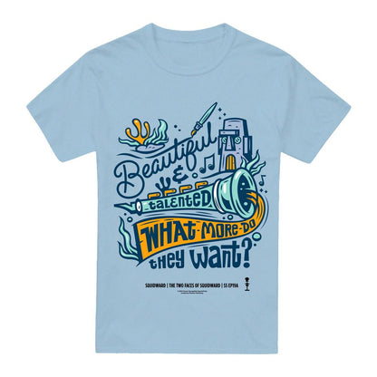 Light Blue - Front - SpongeBob SquarePants Mens Squidward Clarinet T-Shirt