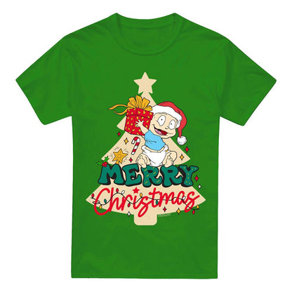Kelly Green - Front - Rugrats Mens Merry Christmas Tommy Pickles T-Shirt