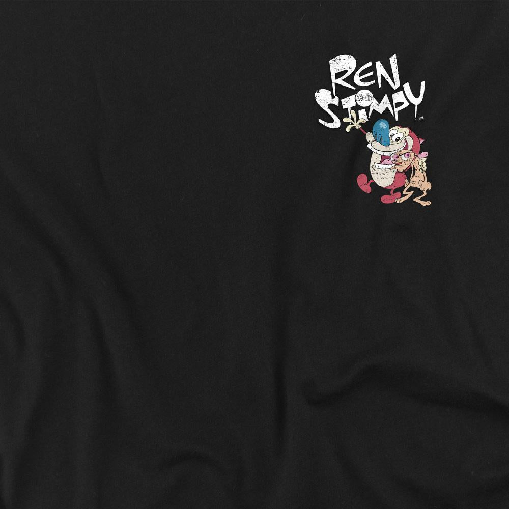 Black - Side - Ren & Stimpy Mens Warhol T-Shirt