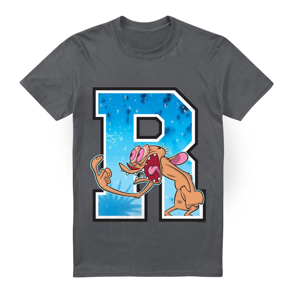 Charcoal - Front - Ren & Stimpy Mens R Is For Ren T-Shirt