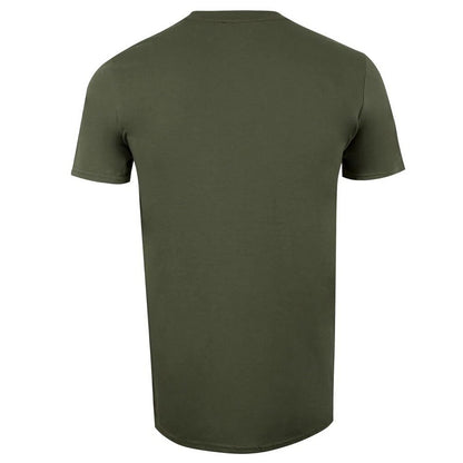 Military Green - Back - Top Gun Mens Logo Cotton T-Shirt