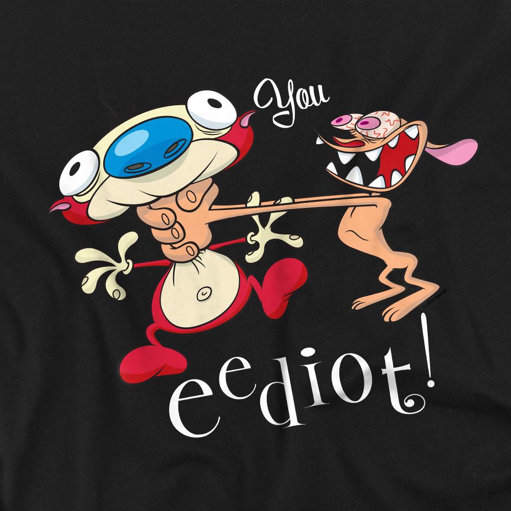 Black - Pack Shot - Ren & Stimpy Mens You Eediot T-Shirt
