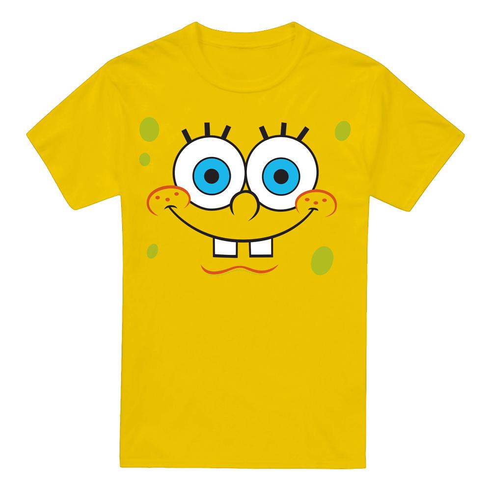 Yellow - Front - SpongeBob SquarePants Mens Smiling Face T-Shirt