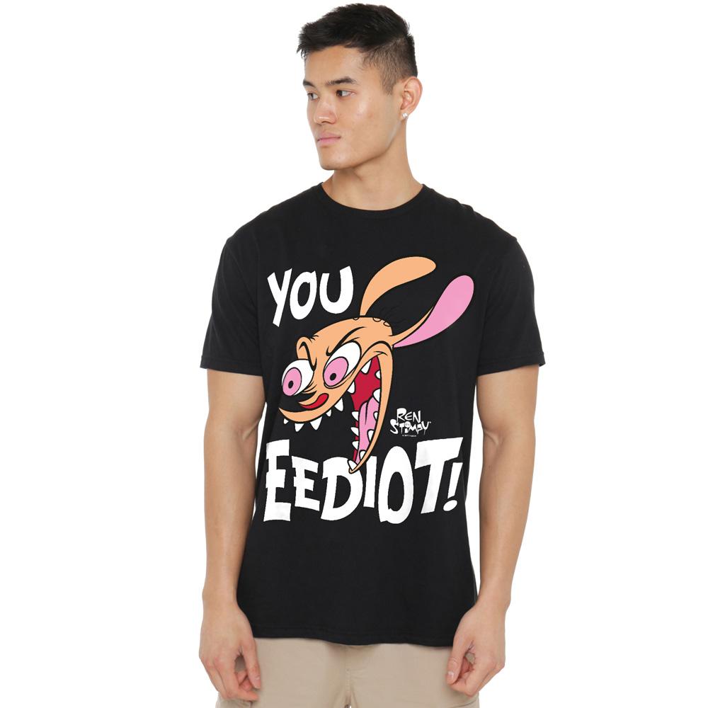Black - Lifestyle - Ren & Stimpy Mens You Eediot! T-Shirt